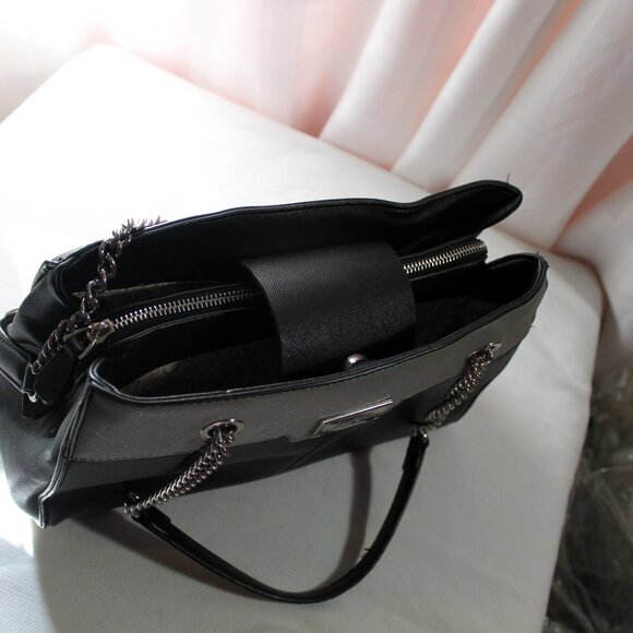 Guess Capra Colorblock Shoulder Bag, Satchel, Black & Gray - Picture 8 of 15